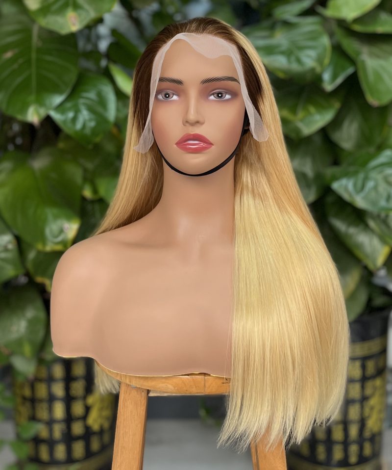 Olahair -24inch Blonde Colour Super Double Drawn 100% Remy hair ST 13*4 Lace Wig Human Hair Full Lace