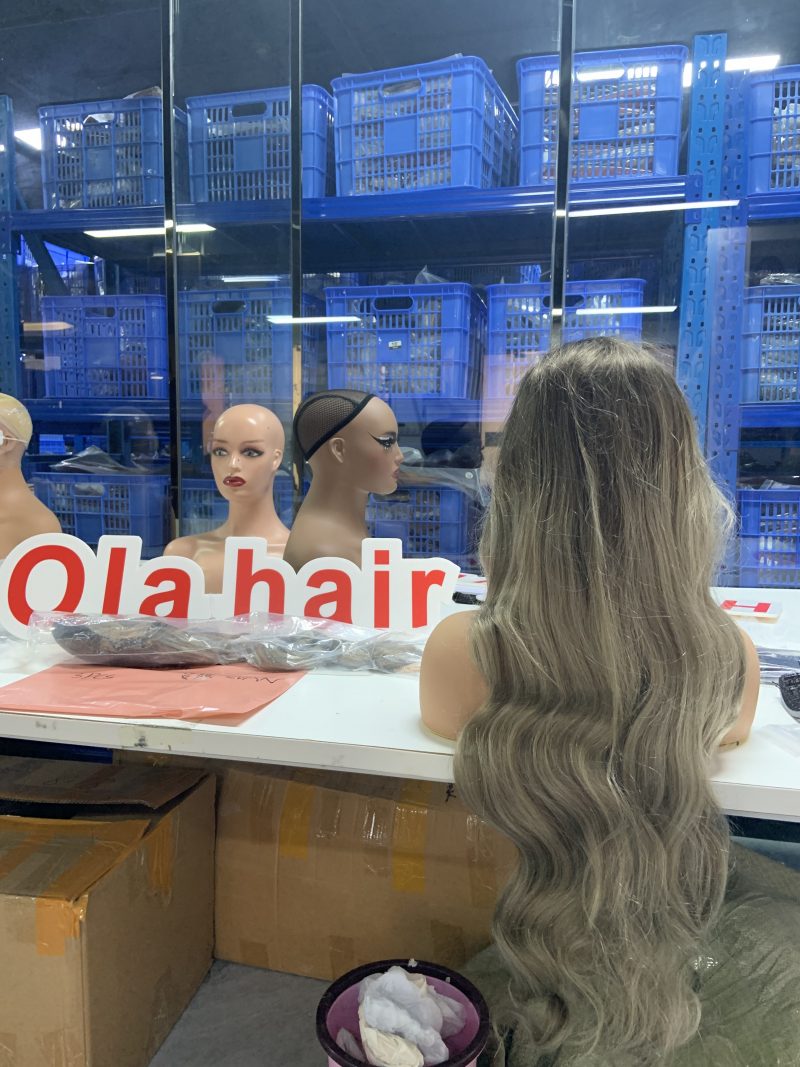 Olahair -30inch Blonde Colour Super Double Drawn 100% Remy hair Body wave 13*4 Lace Wig Human Hair Full Lace